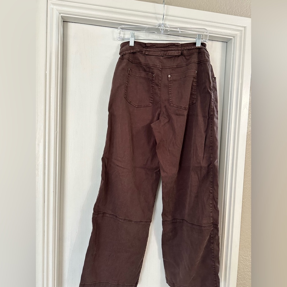 Joie Brown Cargo Wide-Leg Drawstring Pants - Picture 3 of 3